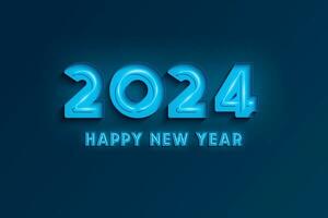 glücklich Neu Jahr 2024. festlich realistisch Dekoration. feiern 2024 Party vektor