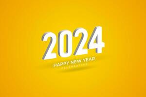 glücklich Neu Jahr 2024. festlich realistisch Dekoration. feiern 2024 Party. vektor