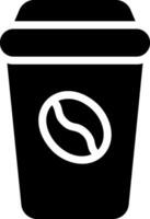 Symbol für Kaffeetassen-Glyphe vektor