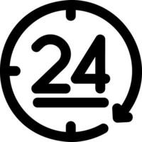 24-Stunden-Glyphen-Symbol vektor