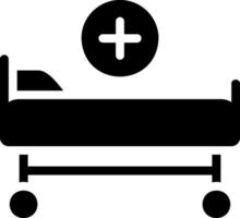 Krankenhausbett-Glyphe-Symbol vektor