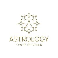 astrologi logotyp design vektor. astrologi logotyp mall vektor