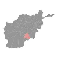 zabul provins Karta, administrativ division av afghanistan. vektor