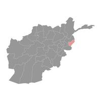 kunar provins Karta, administrativ division av afghanistan. vektor