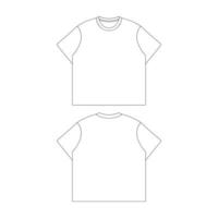 Vorlage T-Shirt kastenförmig Vektor Illustration eben Design Gliederung Kleidung Sammlung