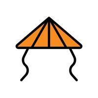 hatt ikon färgad översikt röd orange Färg kinesisk ny år symbol perfekt. vektor