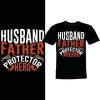 Mann Vater Schutz Held, Vater und Kind Beste Papa T-Shirts, Papa und Tochter Silhouette Zitate vektor