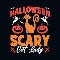 Halloween unheimlich Katze Dame - - Halloween Zitate t Hemd Design, Poster, Vektor Grafik