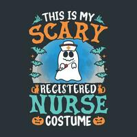 detta är min skrämmande registrerad sjuksköterska kostym - halloween citat t skjorta design, affisch, vektor grafisk