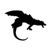 Drachen Silhouette. Vektor von Drachen Silhouette.