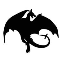 Drachen Silhouette. Vektor von Drachen Silhouette.