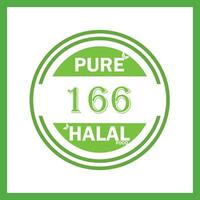 Design mit halal Blatt Design 166 vektor