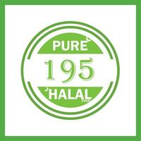 Design mit halal Blatt Design 195 vektor