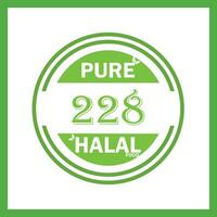 Design mit halal Blatt Design 228 vektor