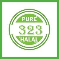 Design mit halal Blatt Design 323 vektor