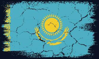 kostenlos Vektor eben Design Grunge Kasachstan Flagge Hintergrund