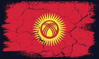 kostenlos Vektor eben Design Grunge Kirgisistan Flagge Hintergrund