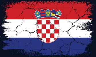 fri vektor platt design grunge kroatien flagga bakgrund