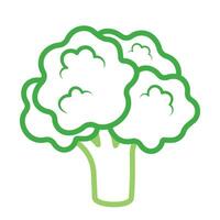 broccoli linje vegetabiliska logotyp ikon vektor illustration