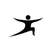 Illustration von Krieger Pose im Silhouette Vektor. verwenden zum Yoga posiert Logo. vektor