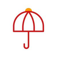 Regenschirm Symbol Duotone Gelb rot Sommer- Strand Symbol Illustration. vektor