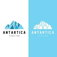 Eisberg Logo, Antarktis Logo Design, einfach Natur Landschaft Vektor Illustration Vorlage