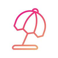paraply ikon lutning rosa gul sommar strand symbol illustration. vektor