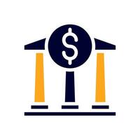 bank ikon fast orange svart företag symbol illustration. vektor