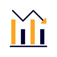 Diagramm Symbol solide Orange schwarz Geschäft Symbol Illustration. vektor