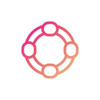 Rettungsring Symbol Gradient Rosa Gelb Sommer- Strand Symbol Illustration. vektor