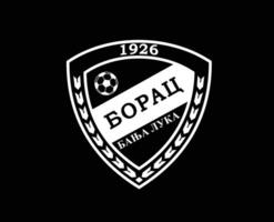 borac banja luka klubb logotyp symbol vit bosnien herzegovina liga fotboll abstrakt design vektor illustration med svart bakgrund