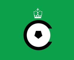 cercle brugge logotyp klubb symbol belgien liga fotboll abstrakt design vektor illustration med grön bakgrund