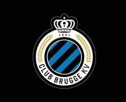 klubb brugge kv klubb logotyp symbol belgien liga fotboll abstrakt design vektor illustration med svart bakgrund