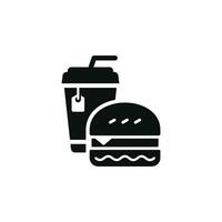 Burger und trinken Symbol. schnell Essen Symbol isoliert auf Weiß Hintergrund vektor