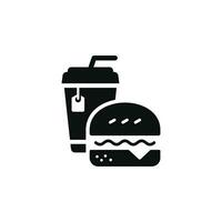 Burger und trinken Symbol. schnell Essen Symbol isoliert auf Weiß Hintergrund vektor