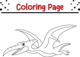 dinosaurie färg sida för barn. svart och vit vektor illustration för färg bok