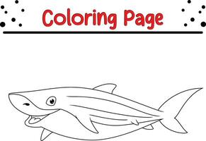 Hai Färbung Seite zum Kinder. schwarz und Weiß Vektor Illustration zum Färbung Buch