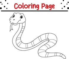 süß Schlange Karikatur Färbung Buchseite. Tier Illustration Vektor. zum Kinder Färbung Buch. vektor