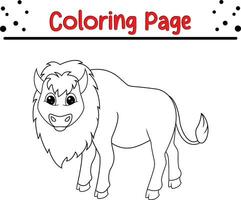 Yak Färbung Seite zum Kinder. schwarz und Weiß Vektor Illustration zum Färbung Buch