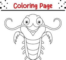 Hummer Färbung Seite zum Kinder. schwarz und Weiß Vektor Illustration zum Färbung Buch