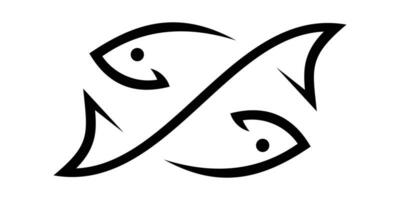 Fisch und unendlich, zwei Fisch Logo Design Vektor Symbol Illustration