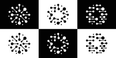 Kreis Verbindung Logo Design Technologie Symbol Vektor Illustration