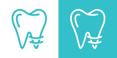 Logo Design Dental Symbol Vektor Illustration Linie