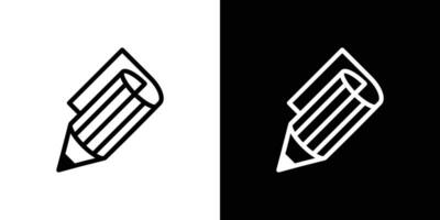 Logo Design Kombination von Stift und Papier mit minimalistisch Linie Stil. vektor