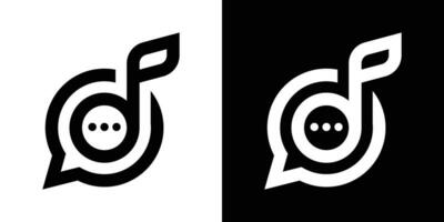 Hinweis Musik- und Plaudern Logo Design Symbol Vektor Illustration