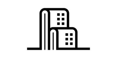 bok och byggnad design logotyp linje ikon vektor illustration