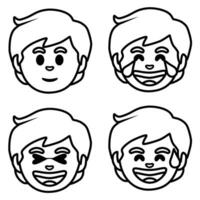vier anders Ausdrücke von ein Jungs Gesicht vektor