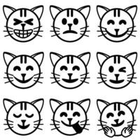 en uppsättning av katt uttryckssymboler med annorlunda uttryck vektor