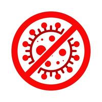 Virus halt Zelle Briefmarke. rot Vektor. Epidemie Warnung Symbol oder Zeichen, Risiko Zone Aufkleber. Krankheit beschränkt Zone. vektor