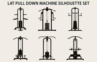 einstellen von Fitnessstudio Ausrüstung Silhouette Vektor, Fitness Element Maschine Illustration bündeln vektor